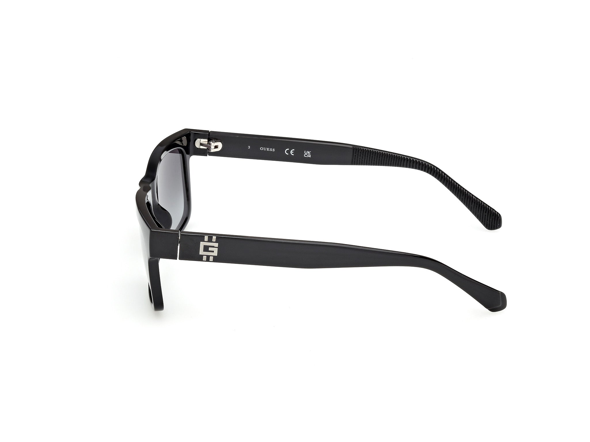 Guess Hombre Guess GU00221 01B Gafas de sol Inyectado Negro Fumar Cuadrada Norma