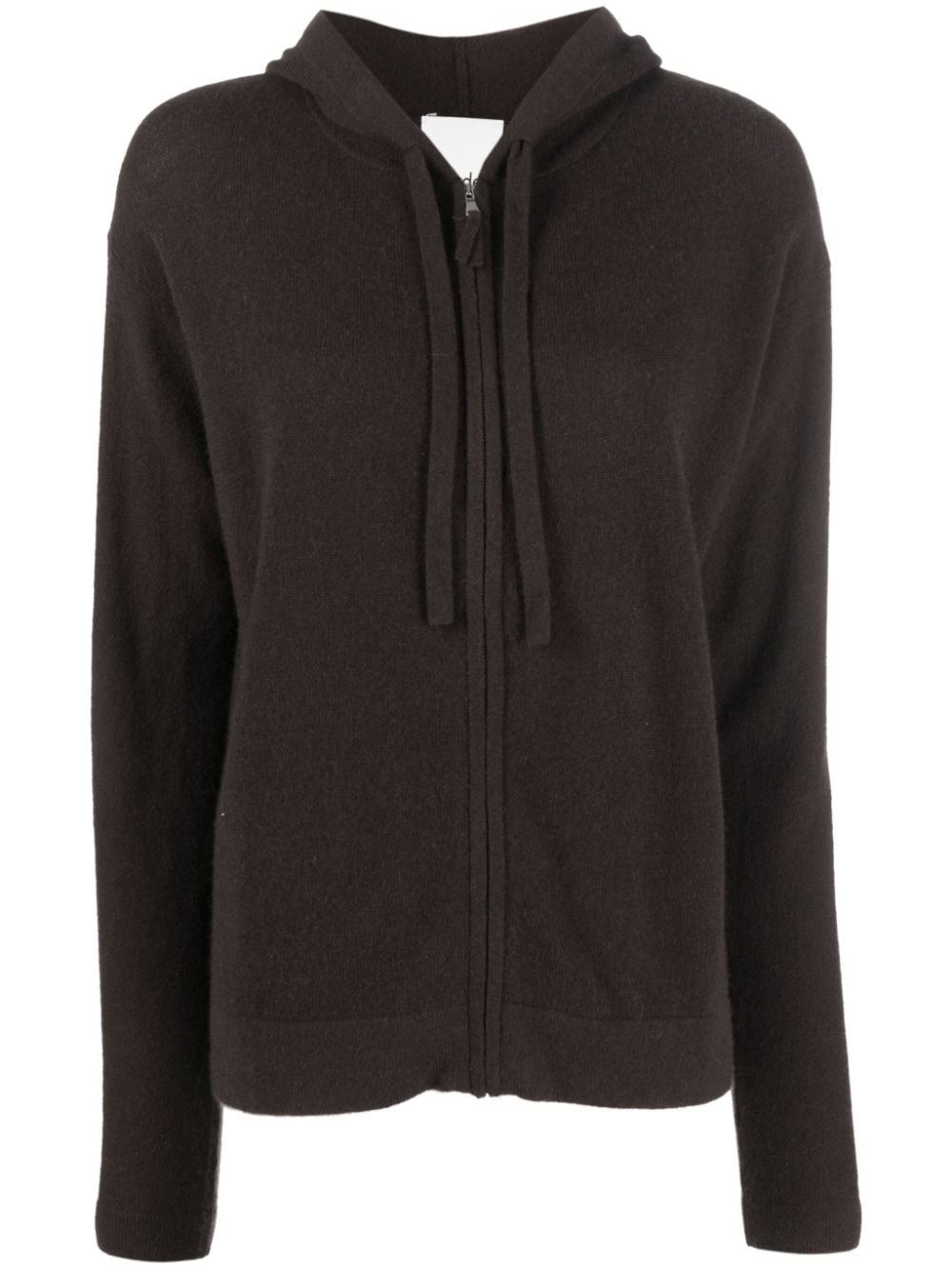 Hooded wool-blend cardigan - Brown