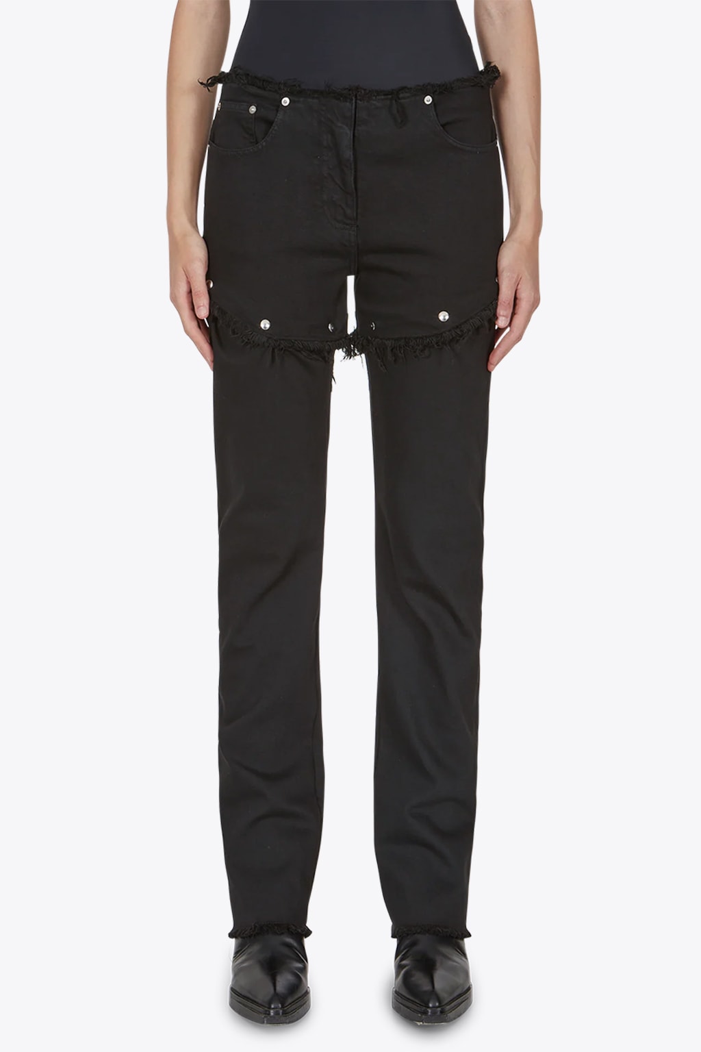Snap Off Jean Black denim pant with snaps - Snap off jeans