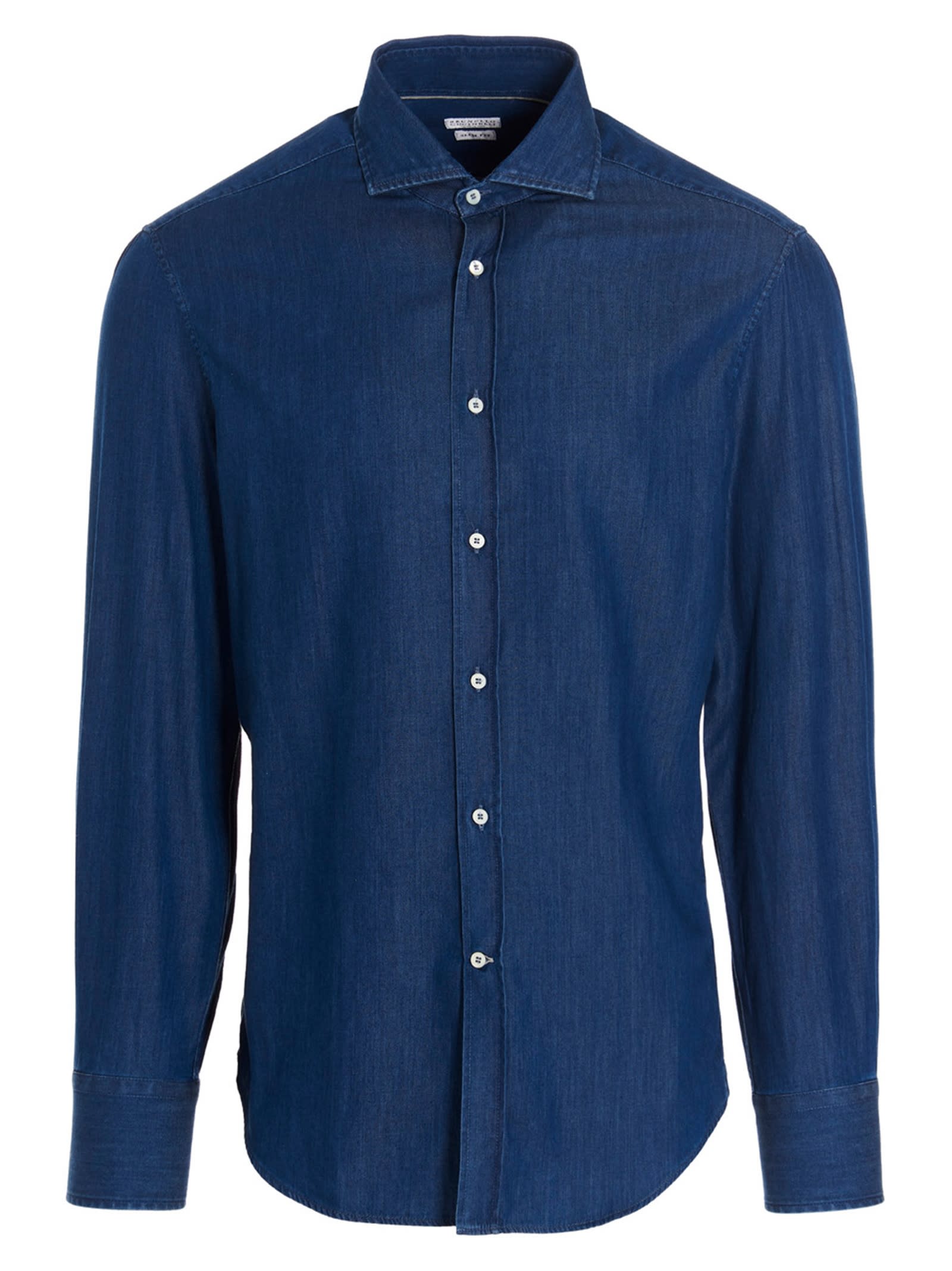 Long-sleeve denim shirt