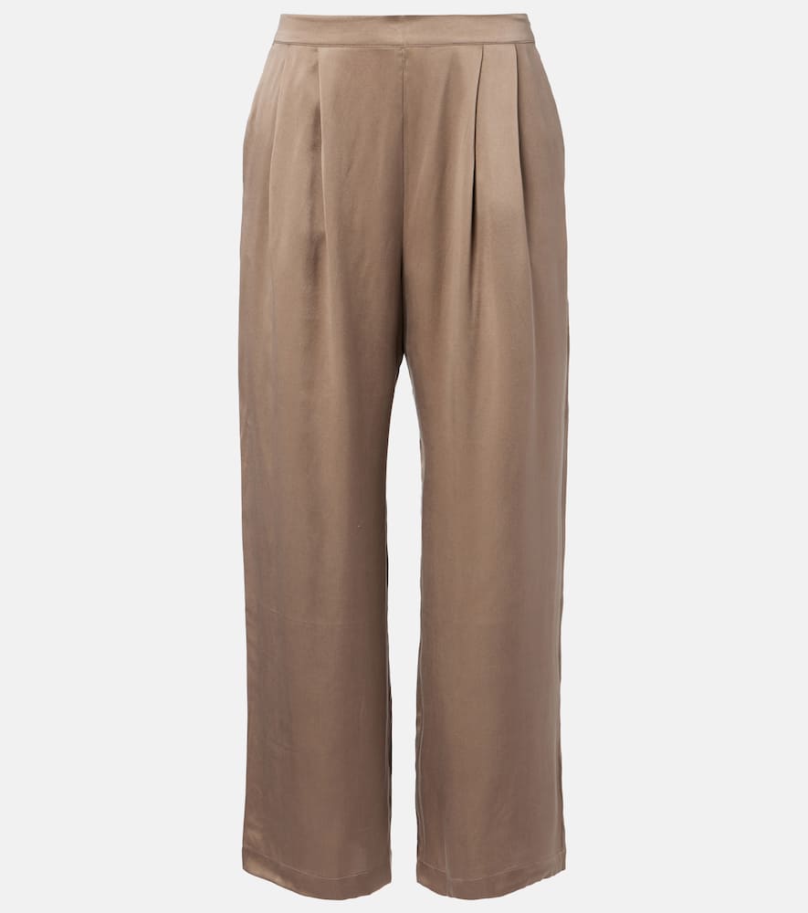 Isola silk charmeuse wide-leg pants