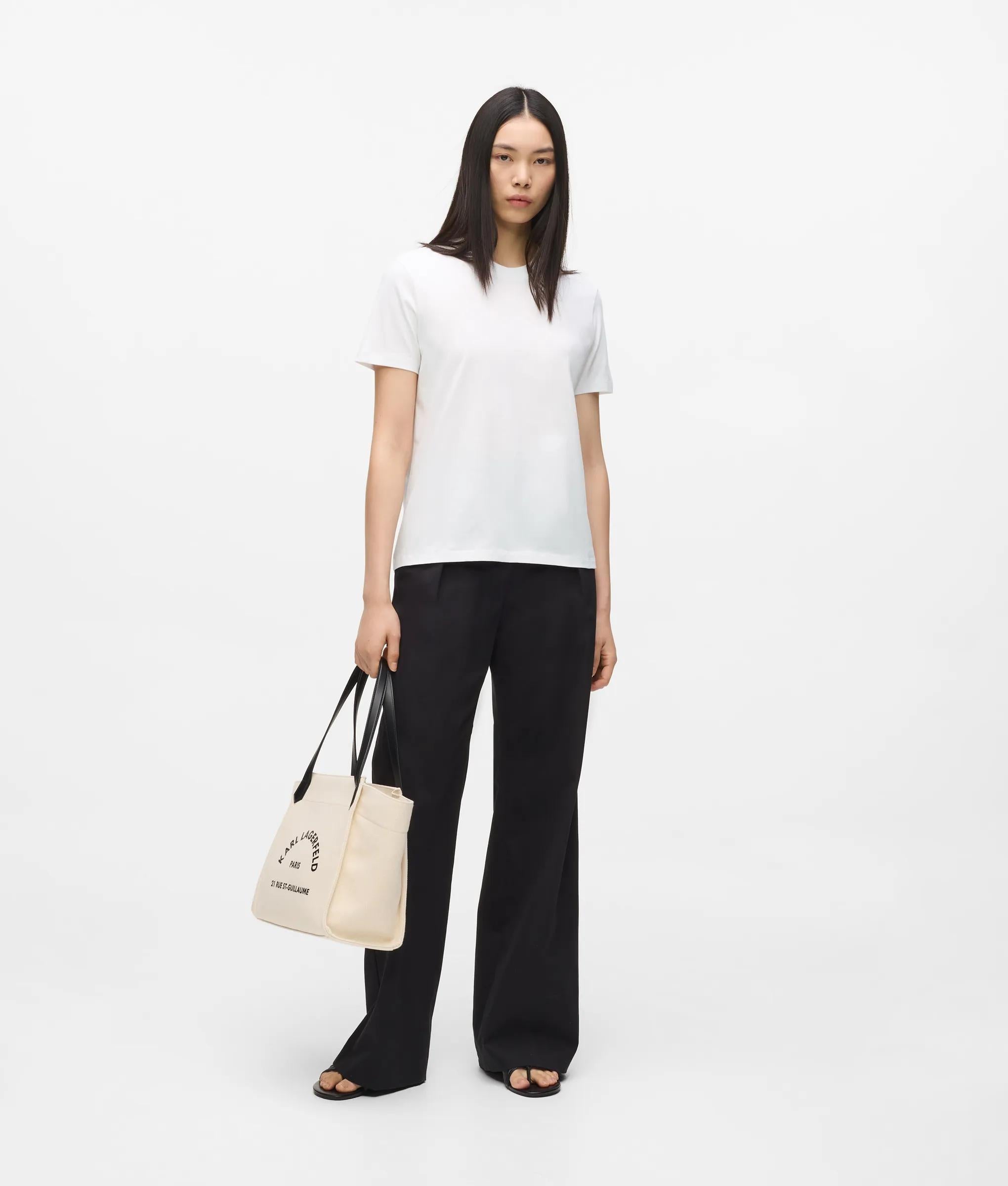 Karl Lagerfeld - Signature Regular-fit T-shirt, Damen, Weiss, Größe