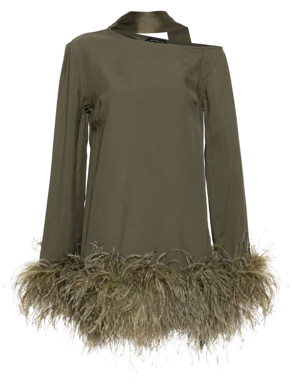 Adige feather-trim minidress - Green