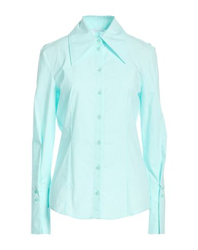 Woman Shirt Sky blue Size 4 Cotton, Elastane
