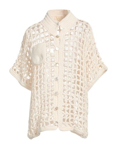 Woman Cardigan Ivory Size L Tanguis cotton