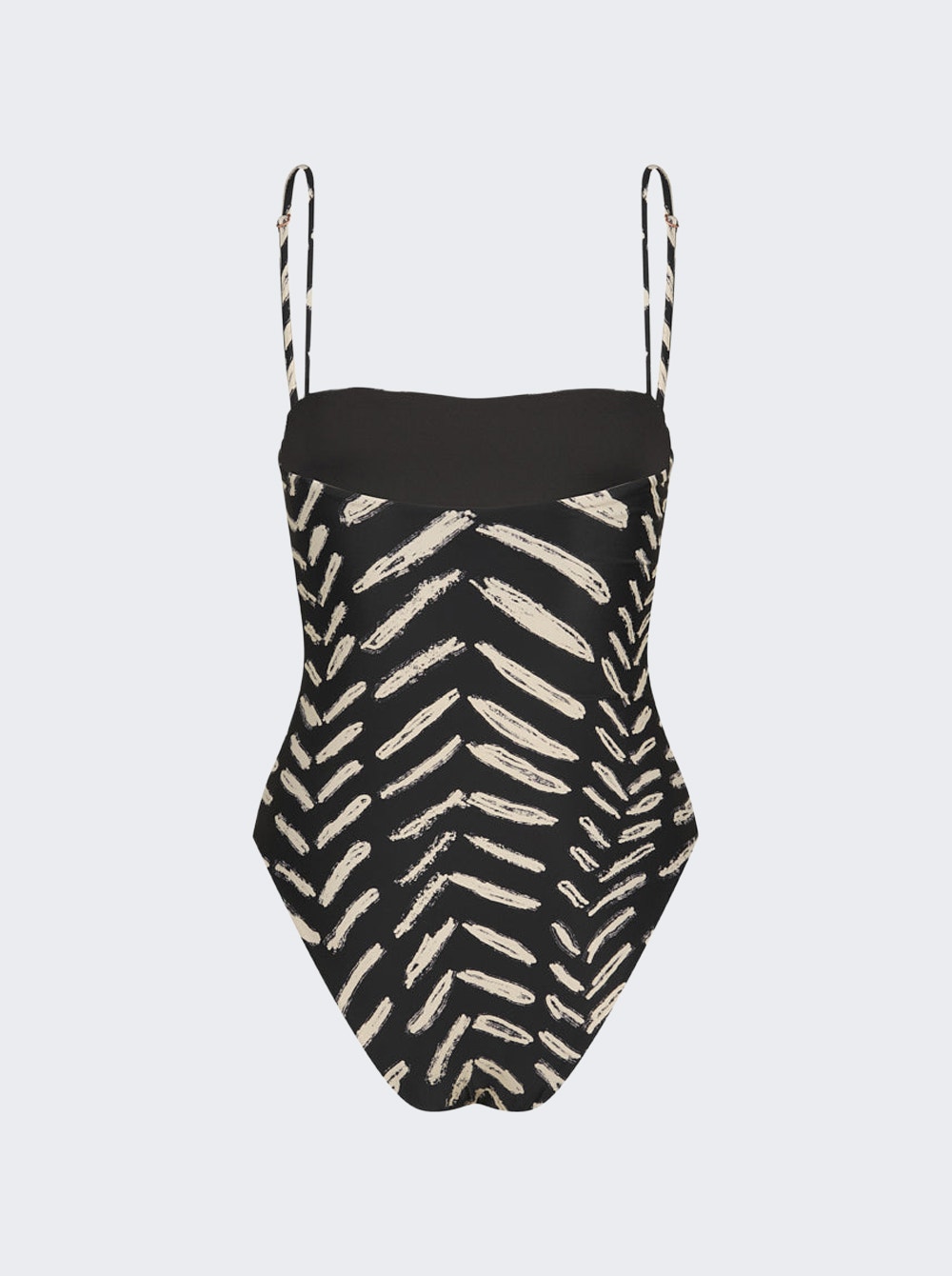 Whispering Tides One Piece Black And Ecru