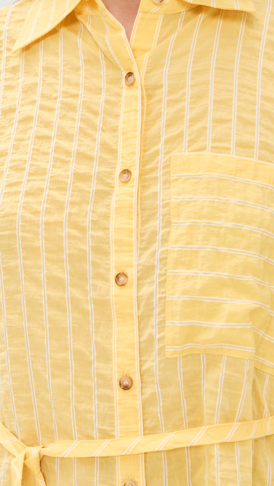 Tie Front Shirt Dress BUTTER STRIPE