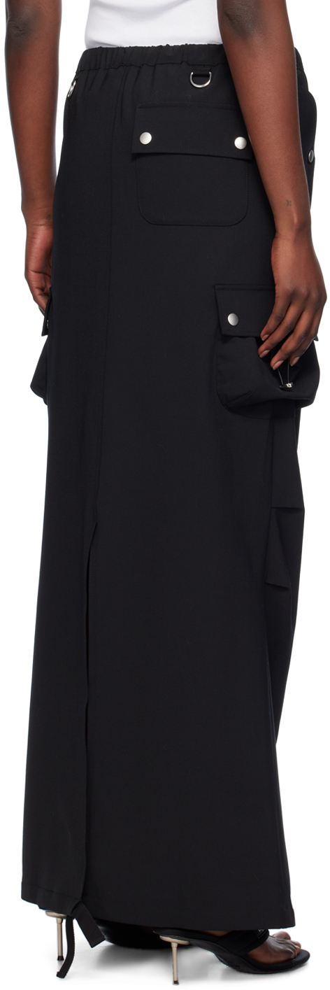 Coperni Black Tailored Cargo Maxi Skirt