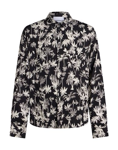 Man Shirt Black Size 36 Viscose