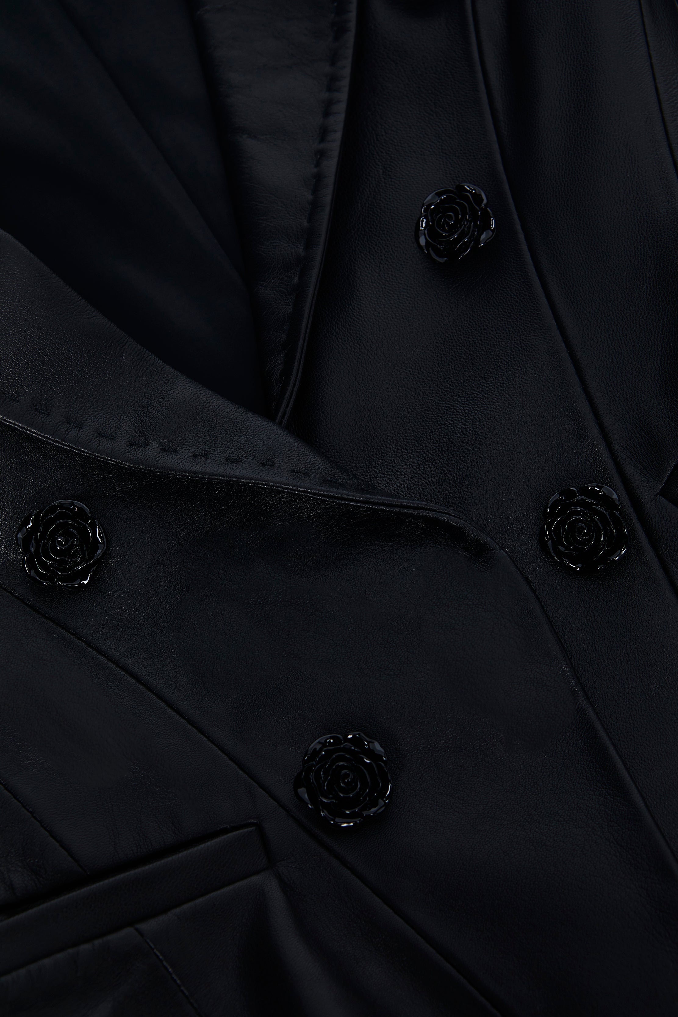 Andalusia Leather Blazer In Black