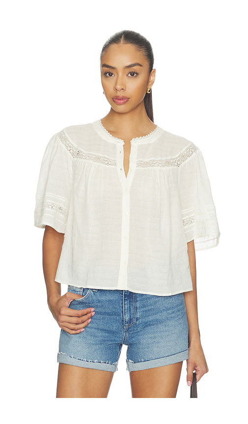 PAIGE Pasadena Blouse in Ivory. XL/1X. Also in XS