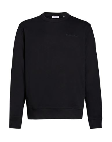 Man Sweatshirt Black Size L Cotton, Elastane