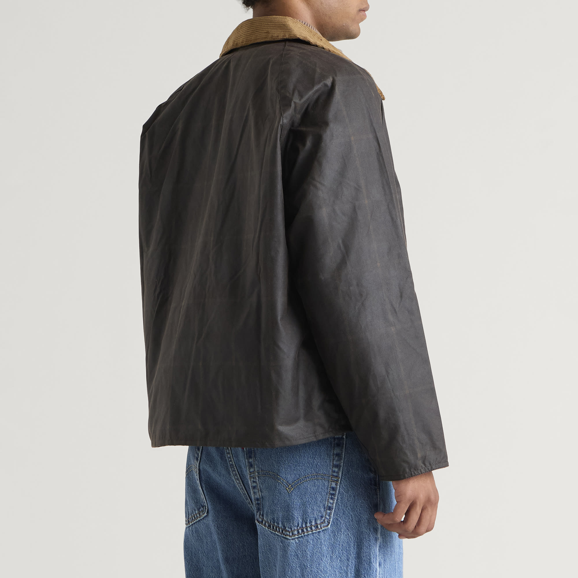 Men's x Paul Smith Transport Windowpane Wax Jacket in Rustic/Bark