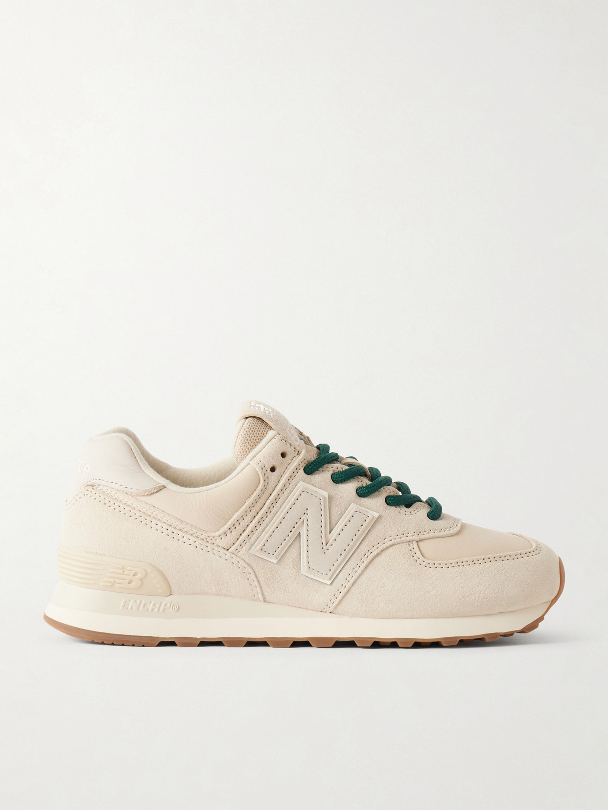 574 Leather-trimmed Suede Sneakers - Neutrals
