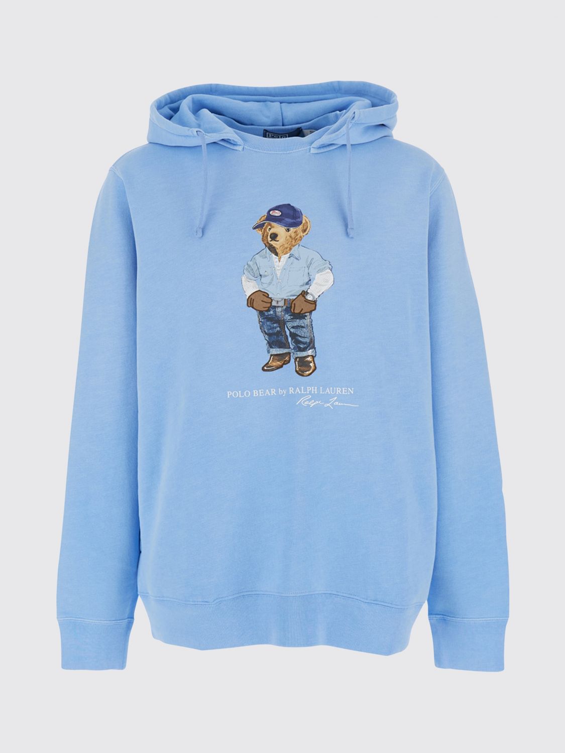 Cotton Hoodie with Teddy Bear Print
