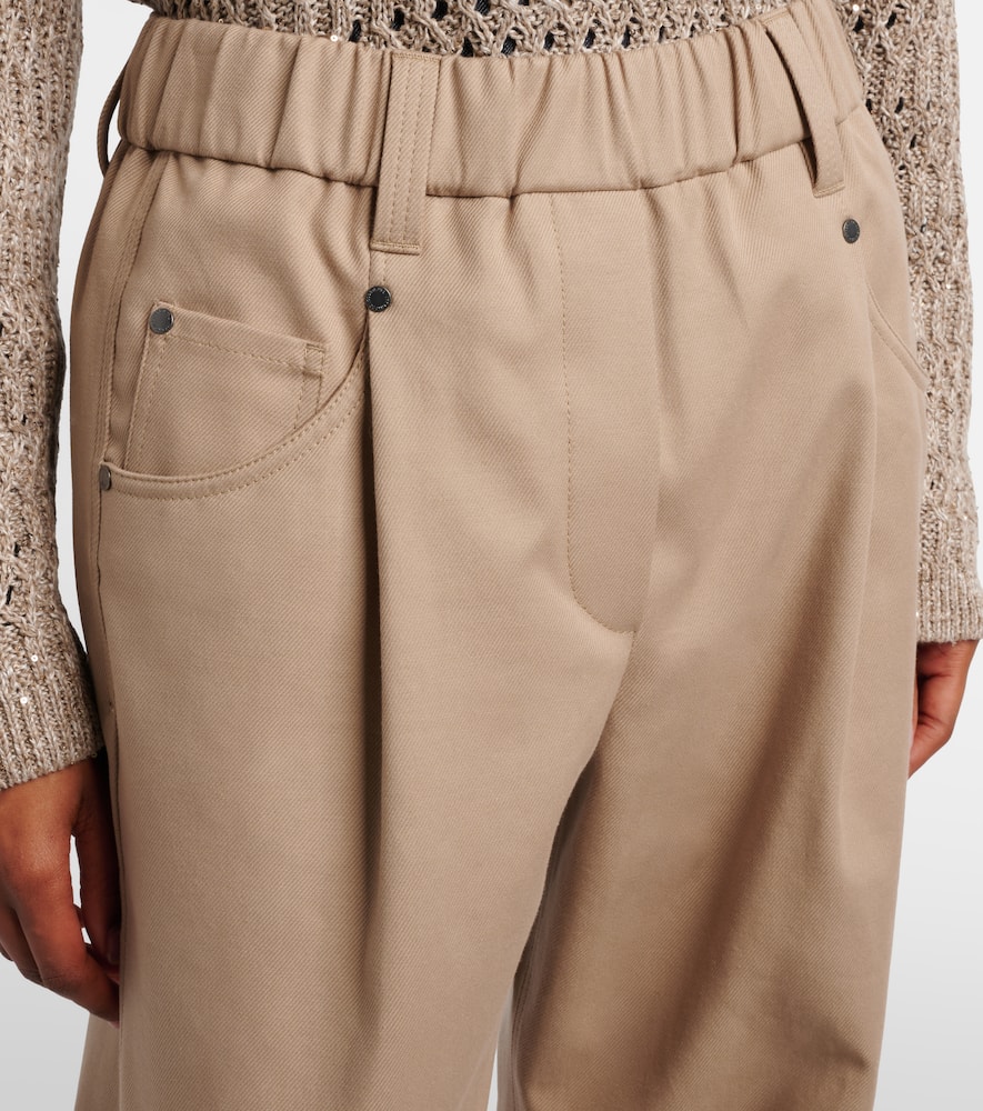 Cotton-blend straight pants
