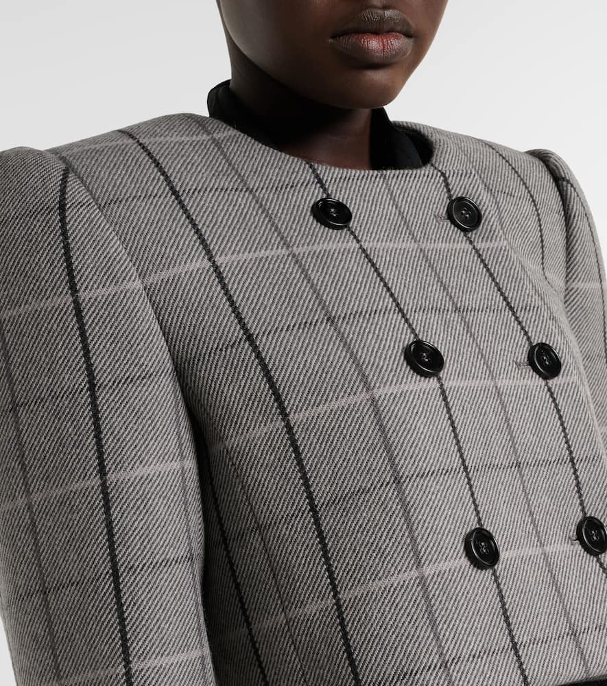Chloé Checked cropped wool jacket