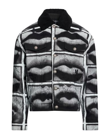 Man Denim outerwear Black Size 34 Cotton