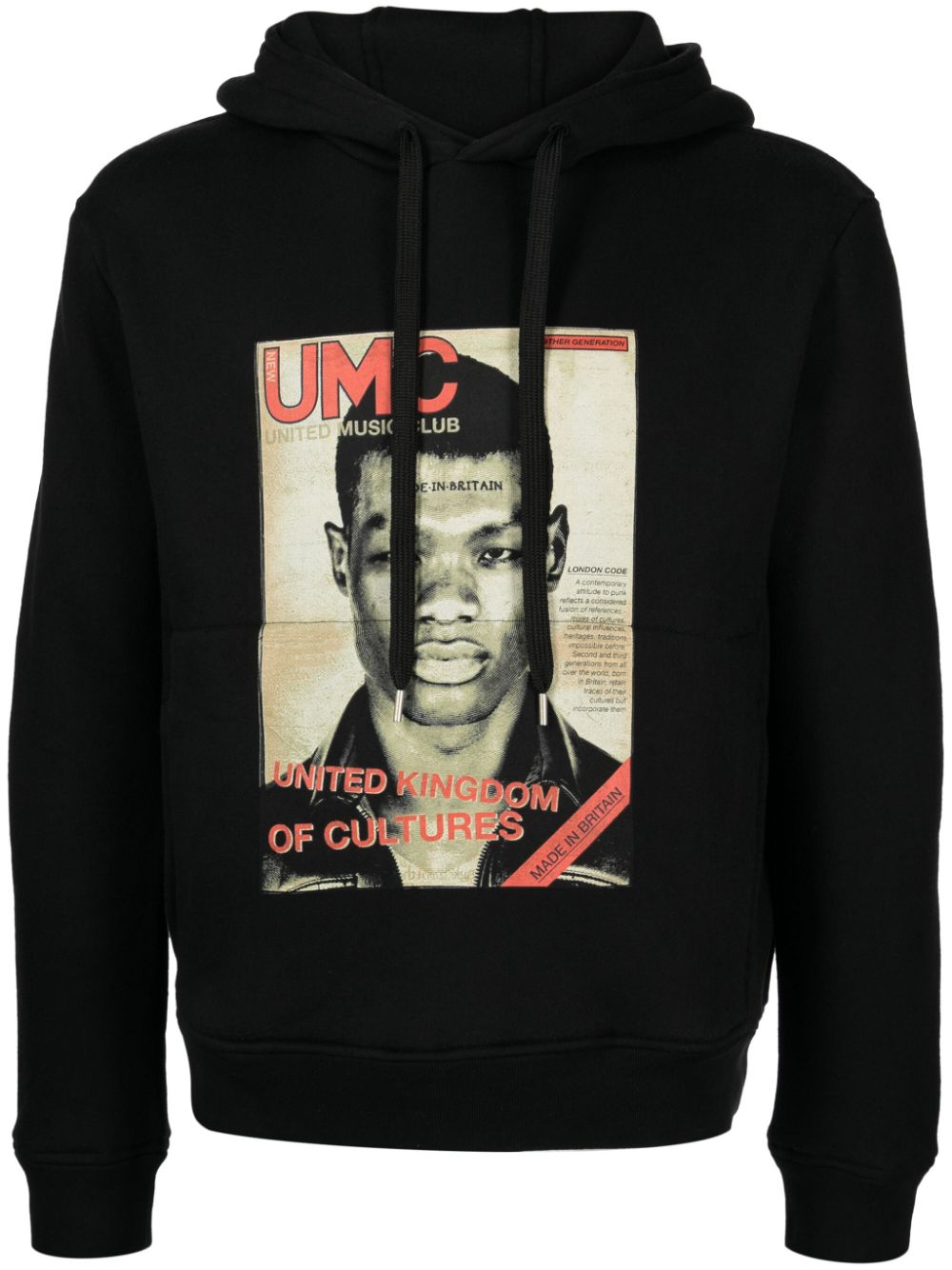 Photograph-print jersey hoodie - Black