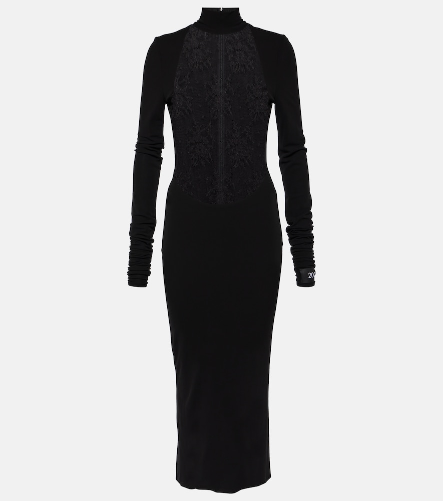 Dolce & Gabbana Chantilly lace and jersey midi dress