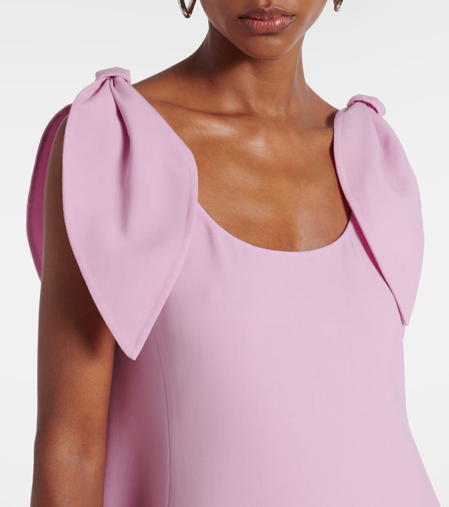 Bow-detail wool-blend maxi dress