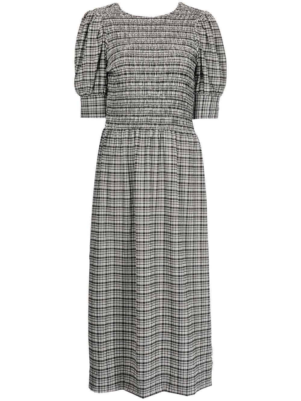 Check-pattern maxi dress - Black