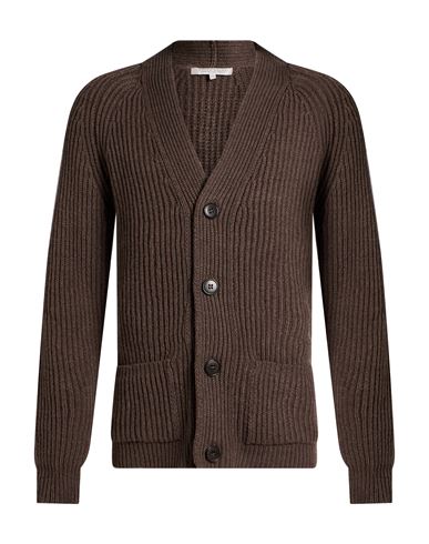 Man Cardigan Taupe Size L Wool, Acrylic, Cashmere