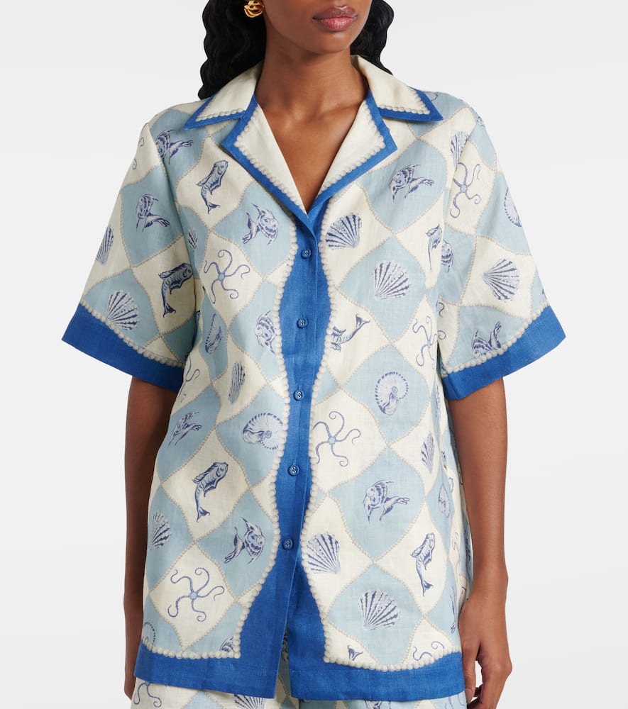 Alémais Pia printed linen shirt