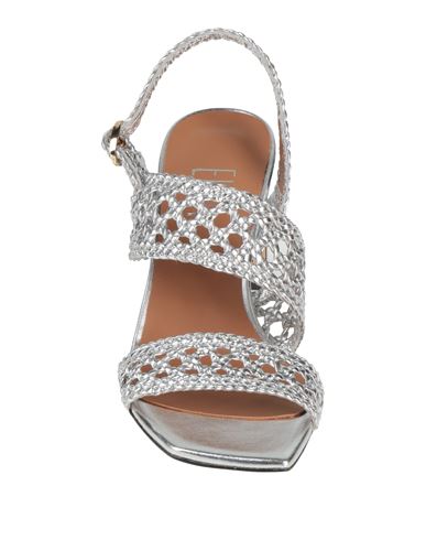 Woman Sandals Silver Size 6 Leather
