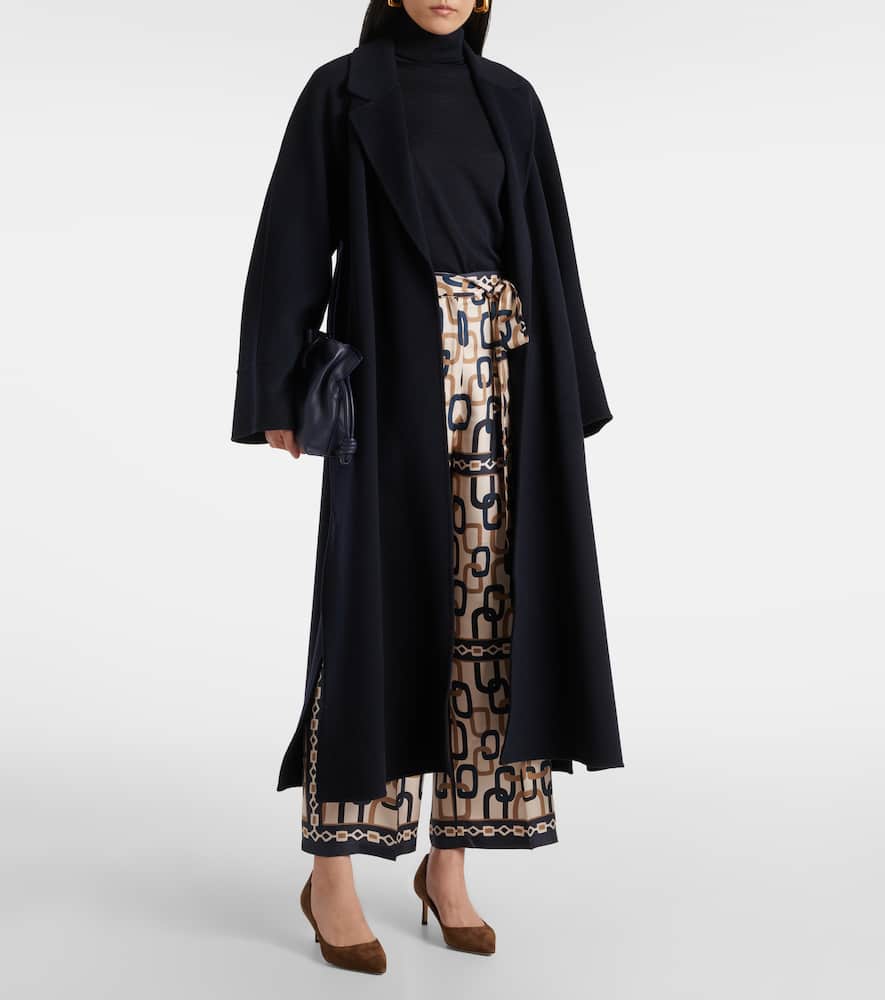 Brina printed silk twill wide-leg pants