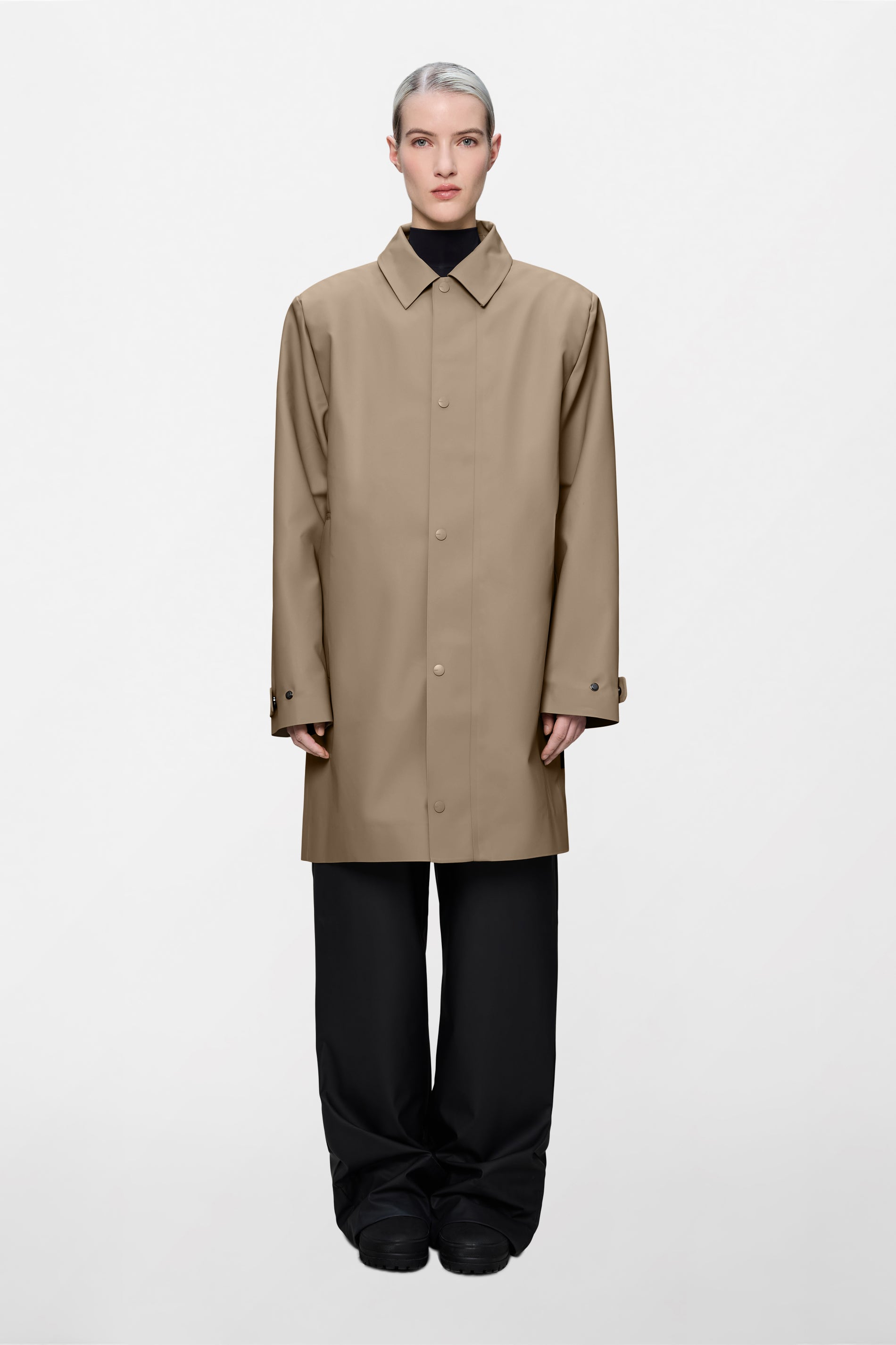 Rains Nara Long Jacket | Rain Jacket | Beige | M | Woman