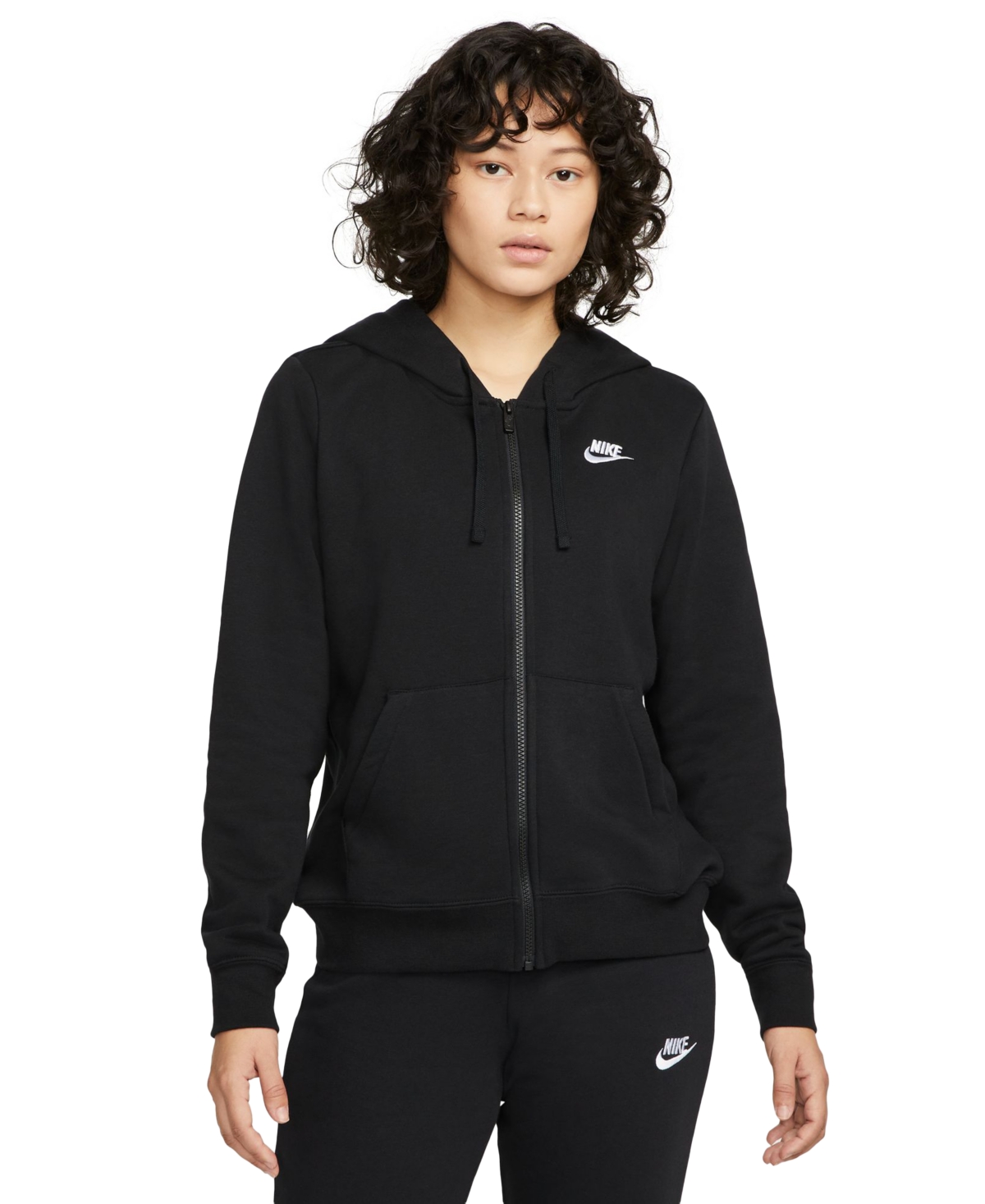 Women's Sportswear Club Fleece Full-Zip Hoodie - Black