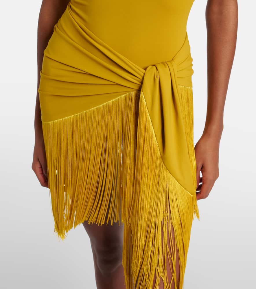 Artemis fringed beach cover-up and swimsuit