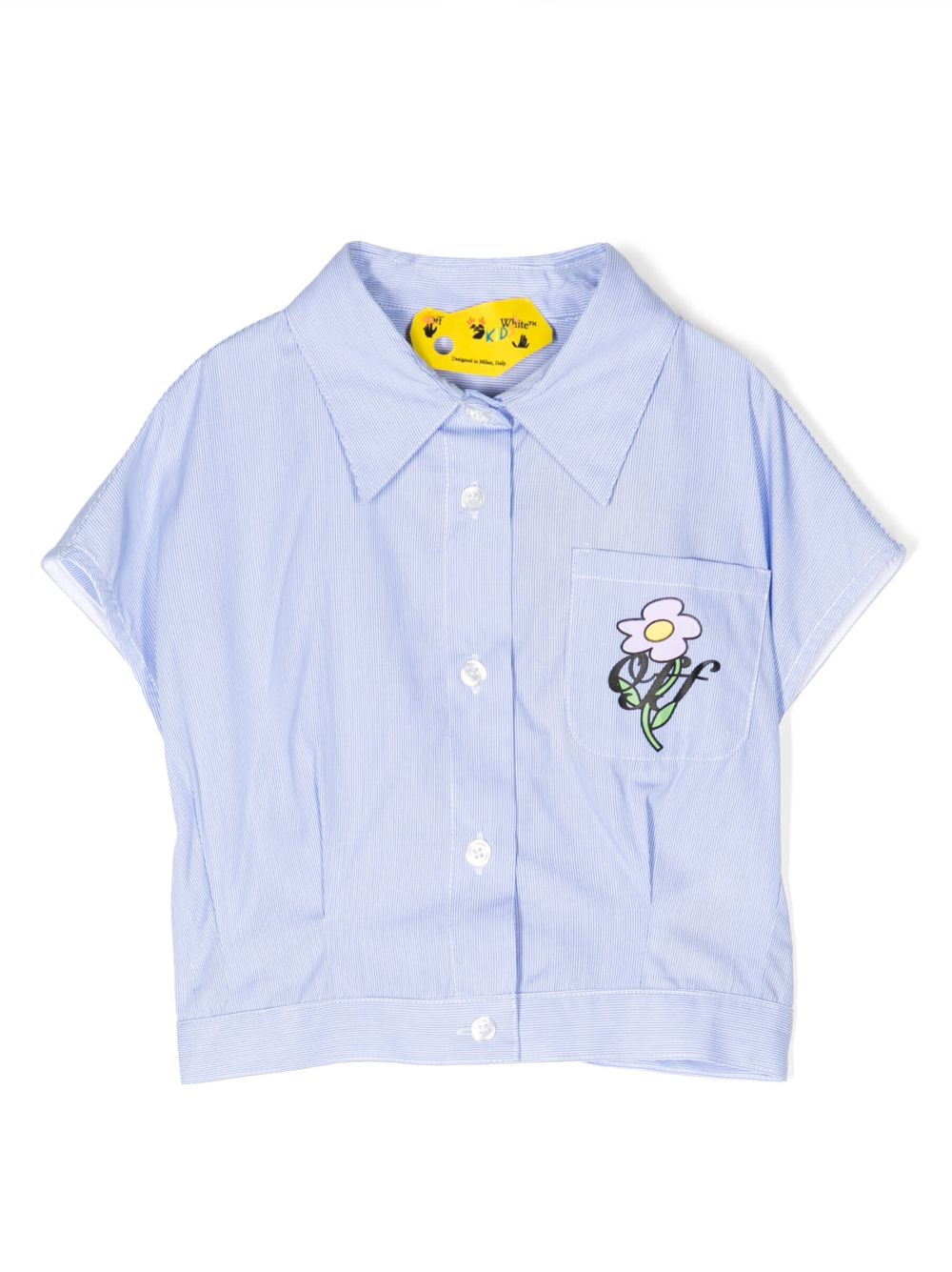 Striped embroidered shirt - Blue
