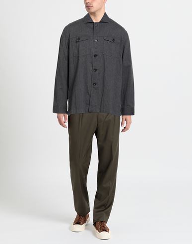 Man Shirt Charcoal Size L Cotton