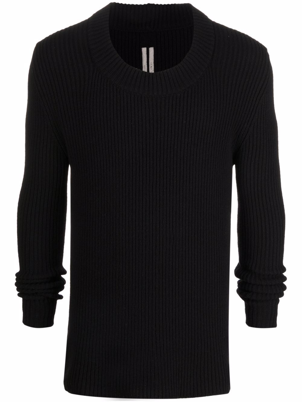 Cashmere-blend ribbed knit jumper - Black