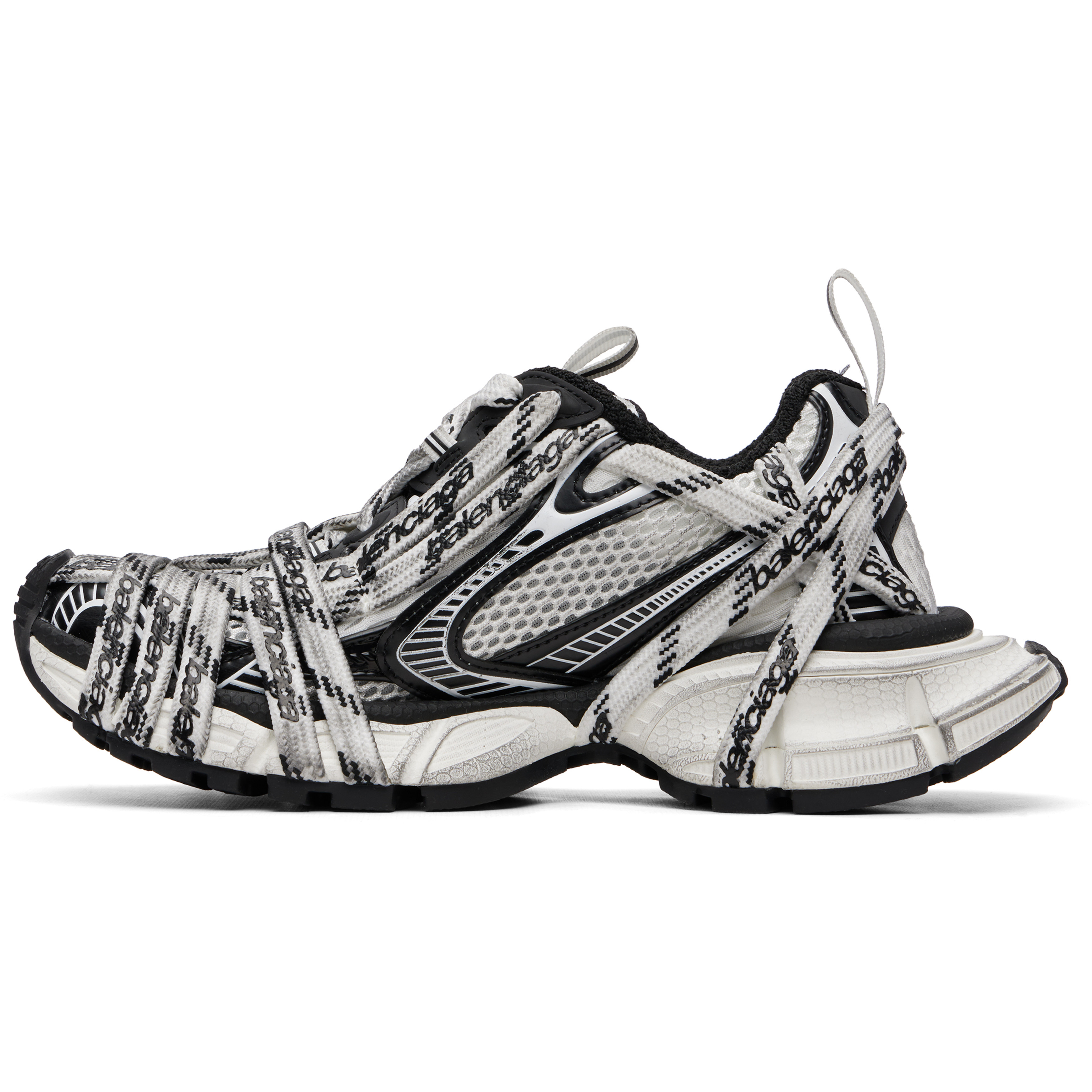 White & Black 3XL Extreme Laces Sneakers