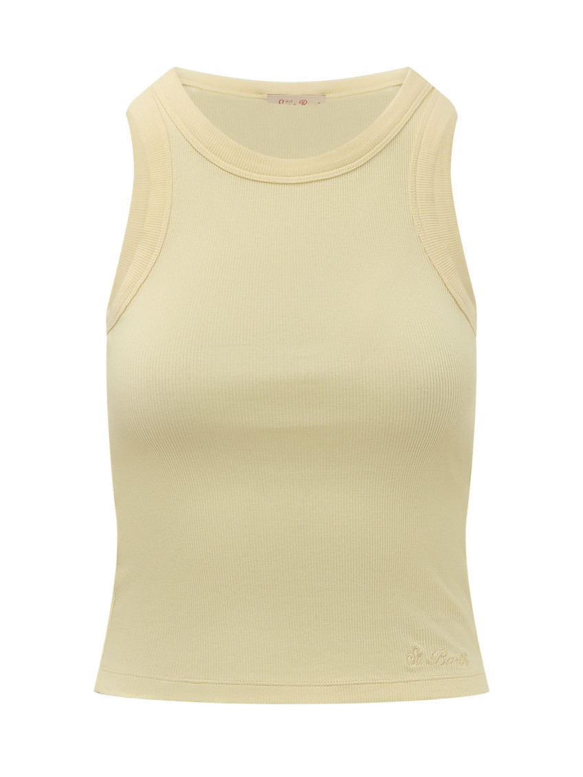 Yellow Solid Round Neck Top
