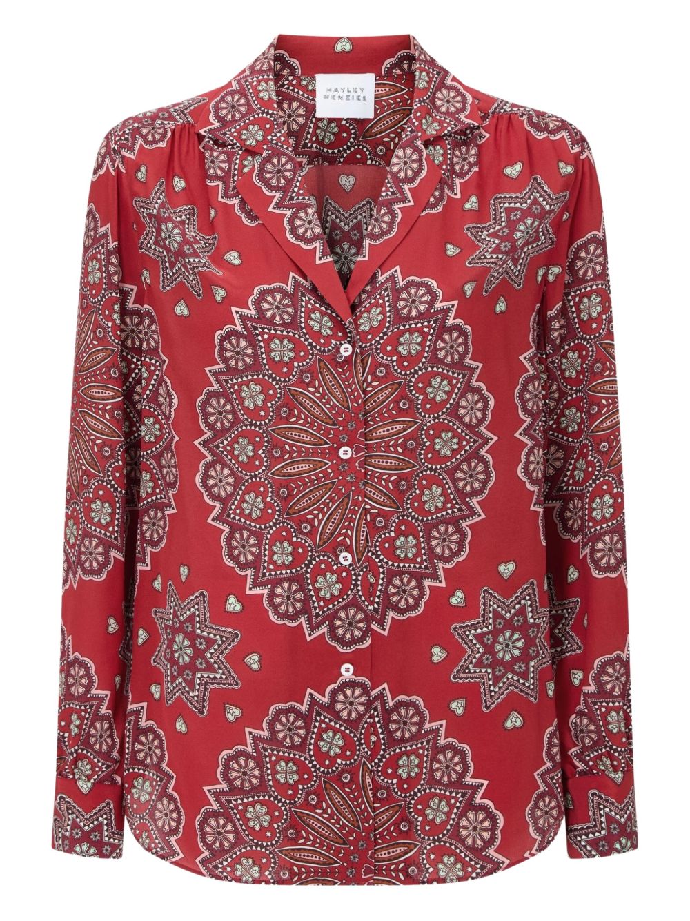 Dalton paisley-print button-up shirt - Red