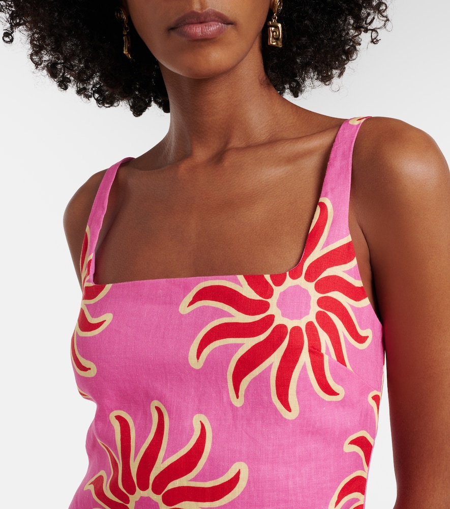 Clara printed linen midi dress