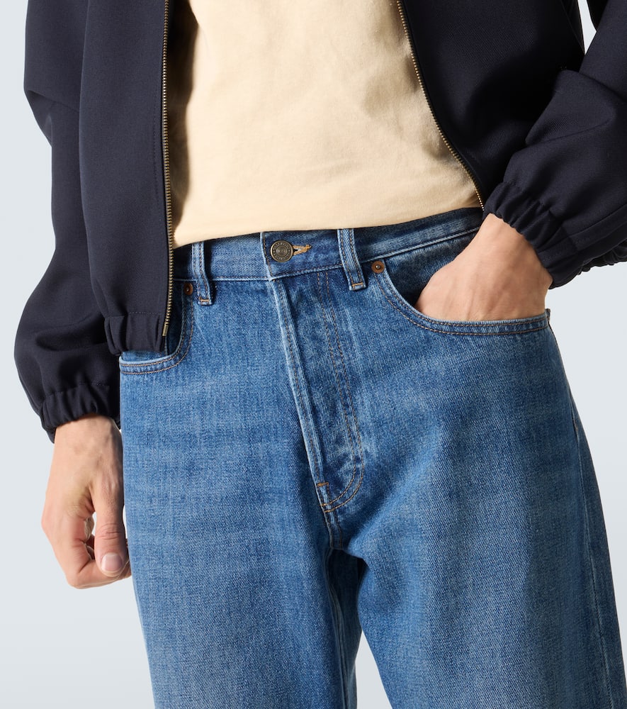 Mid-rise straight jeans