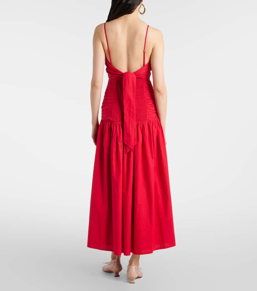 Raquel ruched cotton maxi dress