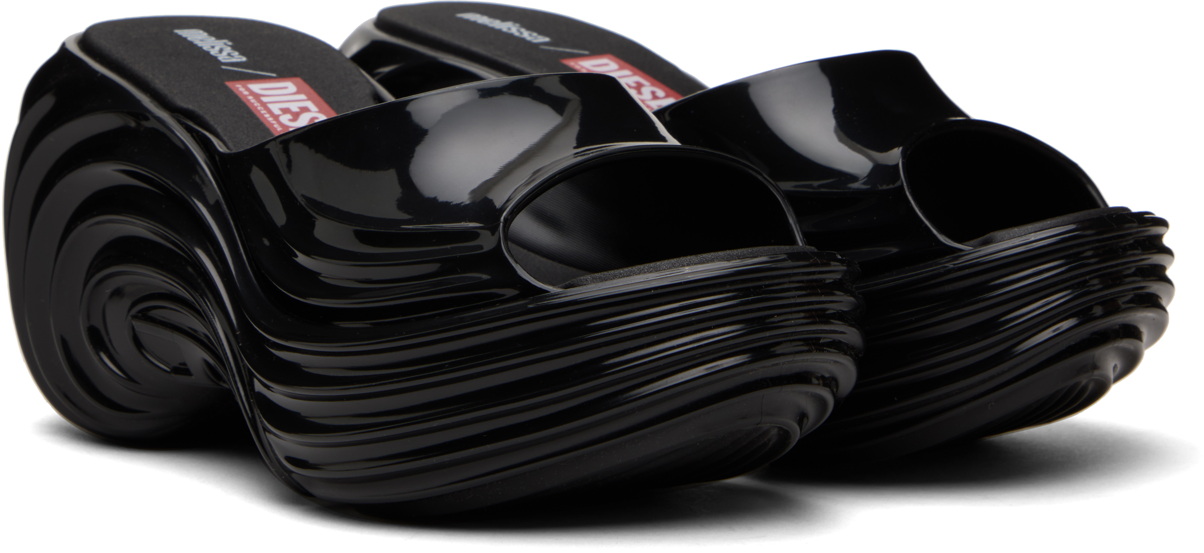 Black Melissa Edition Quantum Platform Heeled Sandals