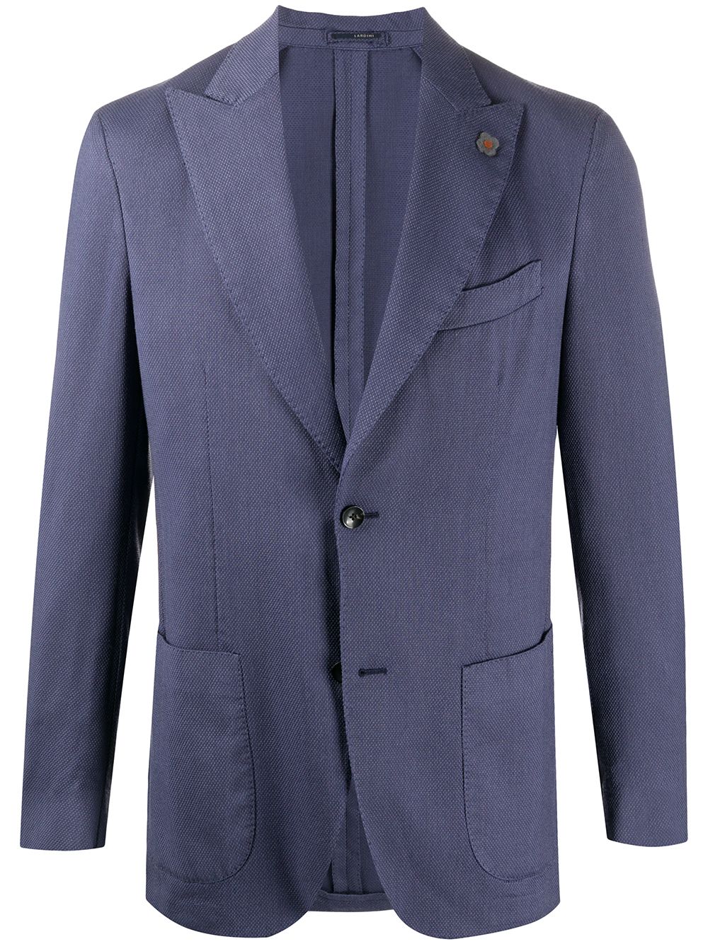 Fine knit buttoned blazer - Blue