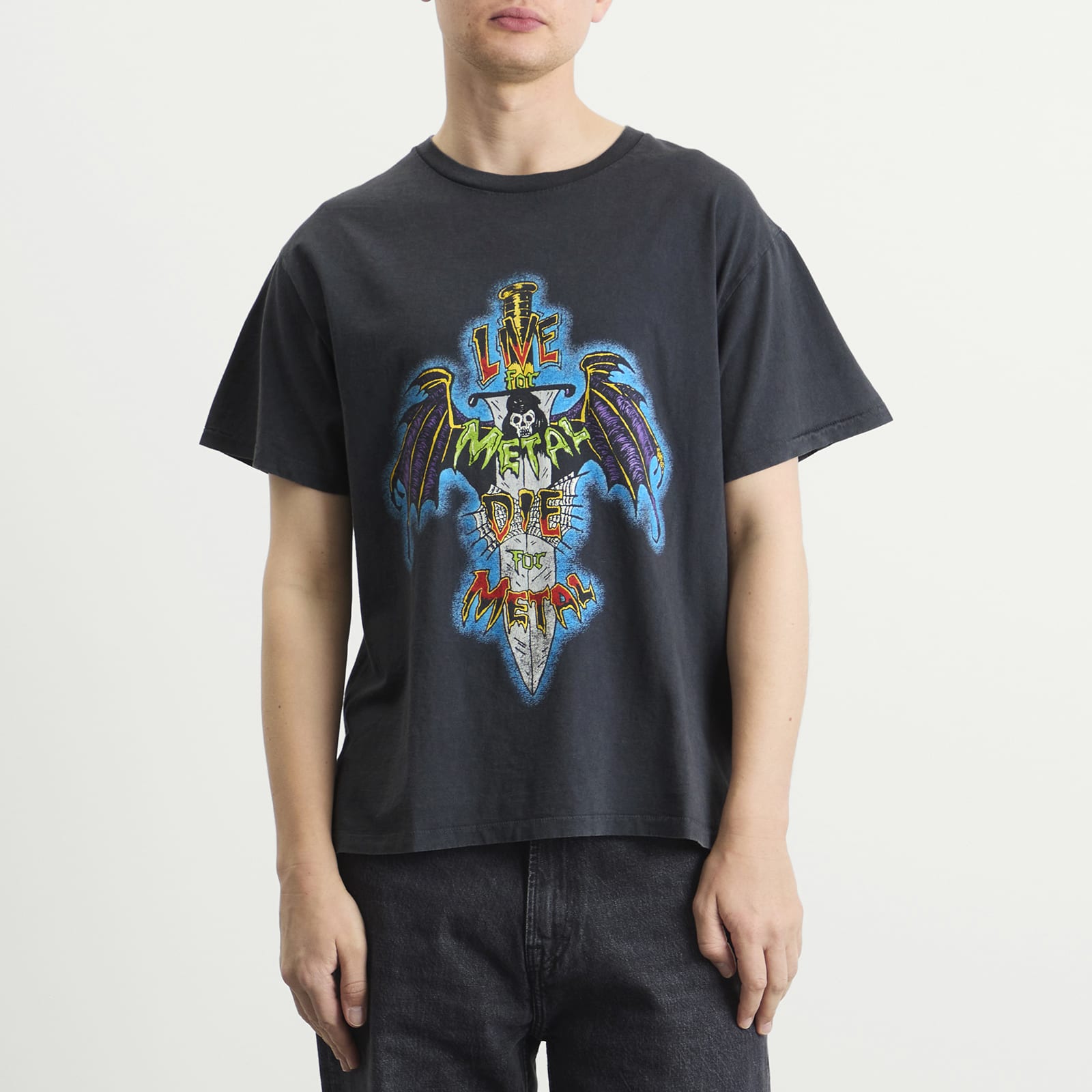 Men's Live For Metal T-Shirt Vintage Black