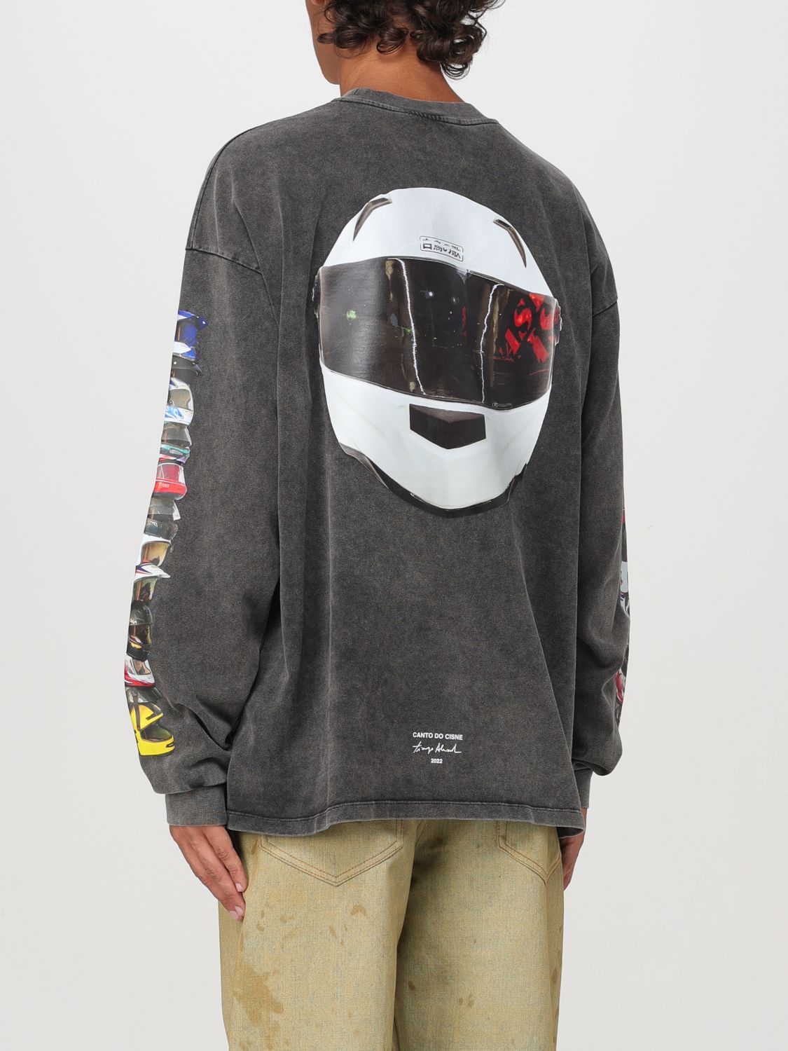 Printed long-sleeve T-shirt - Grey