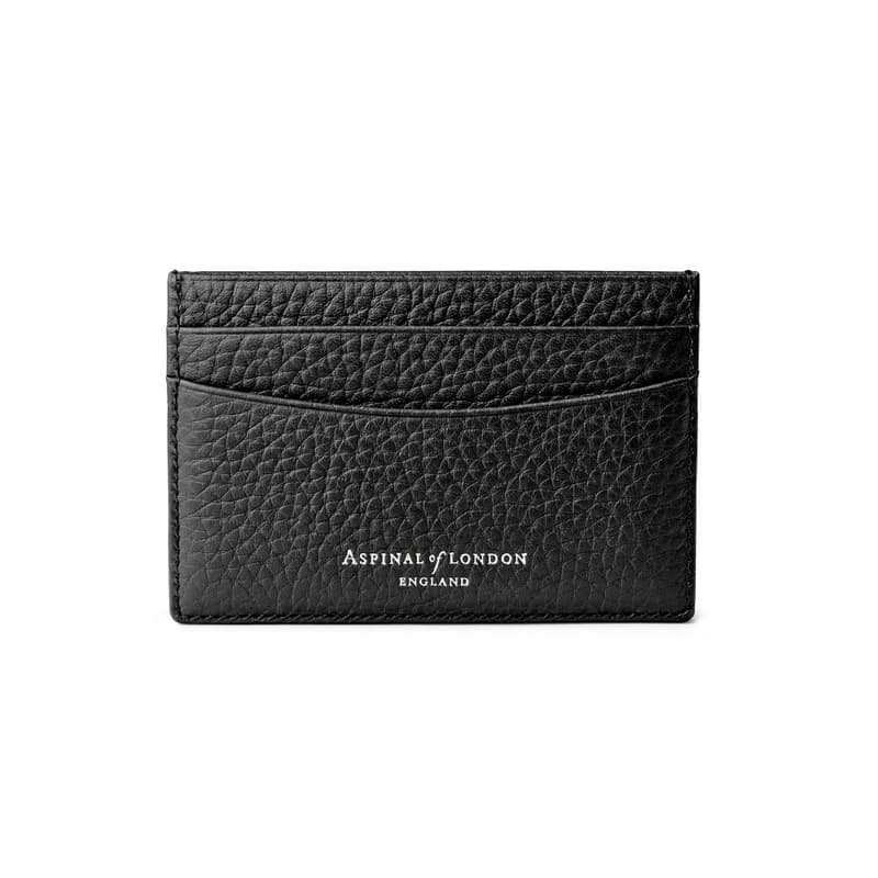 Slim Credit Card Holder in Black Pebble