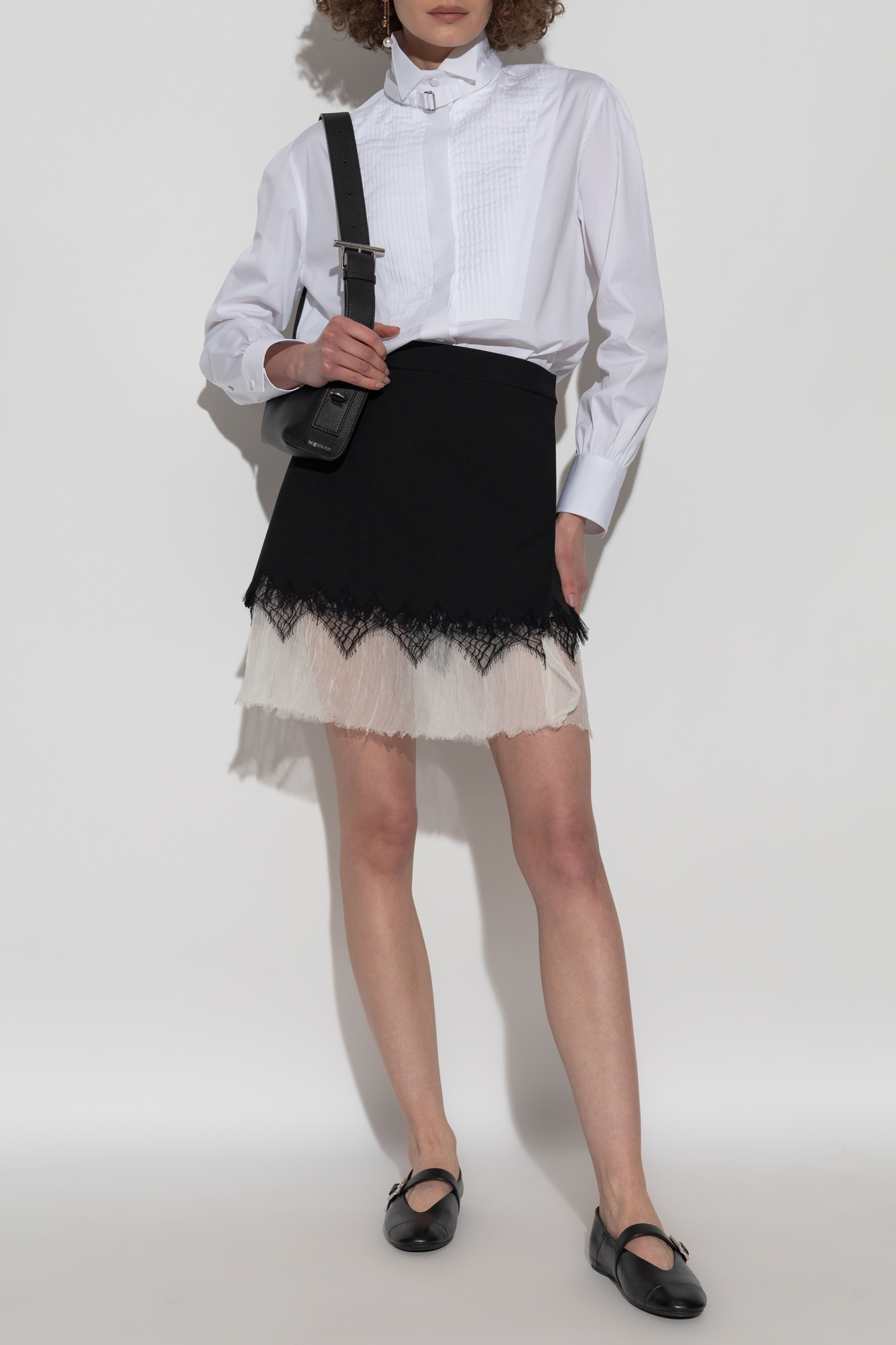 Alexander McQueen Shirt With Stand Collar, Women's, White