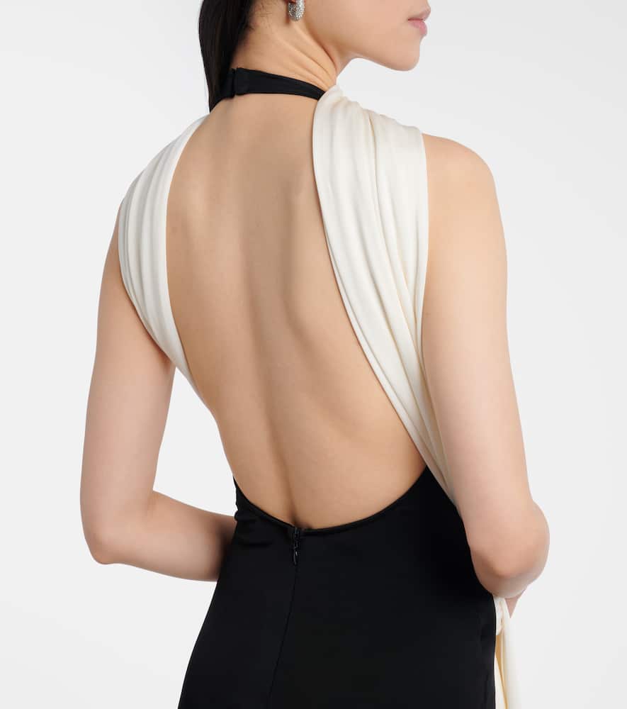 Leia scarf-detail halterneck gown