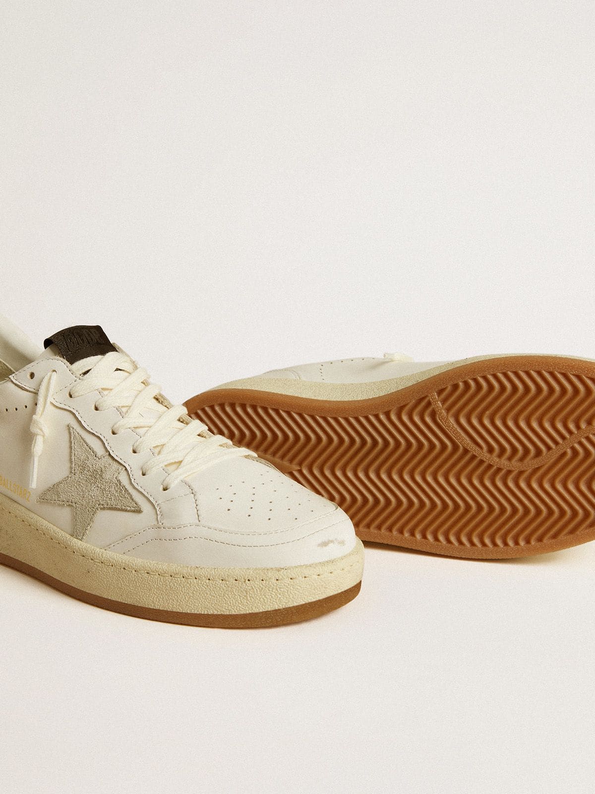 Golden Goose - Women's Ball Star With Ice-gray Suede Star And Glossy Black Leather Heel Tab, Woman